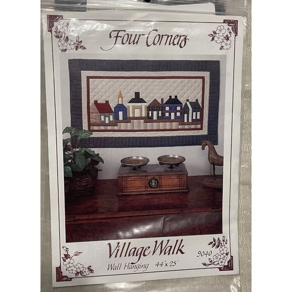 Four Corners Other - "Village Walk" Four Corners Quilting Applique Wall Hanging Pattern 9040